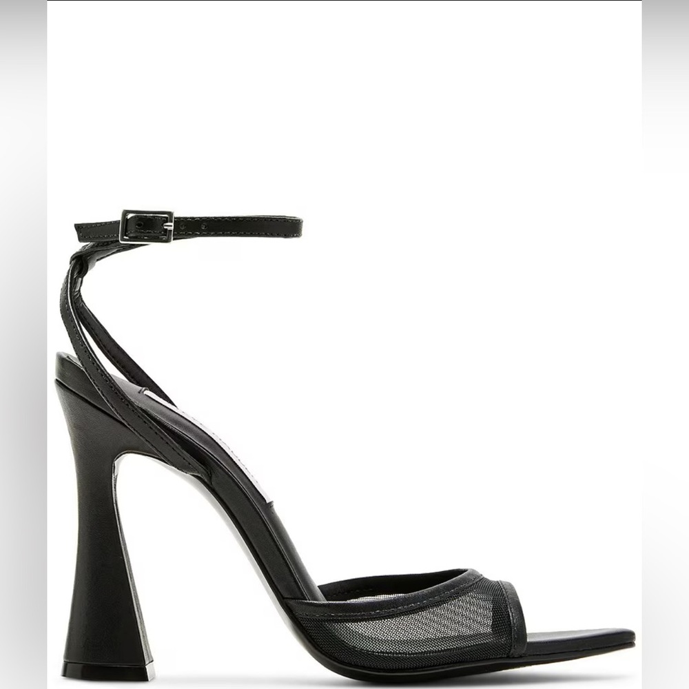 Steve Madden Black Mesh Strap Heels - Picture 2 of 9